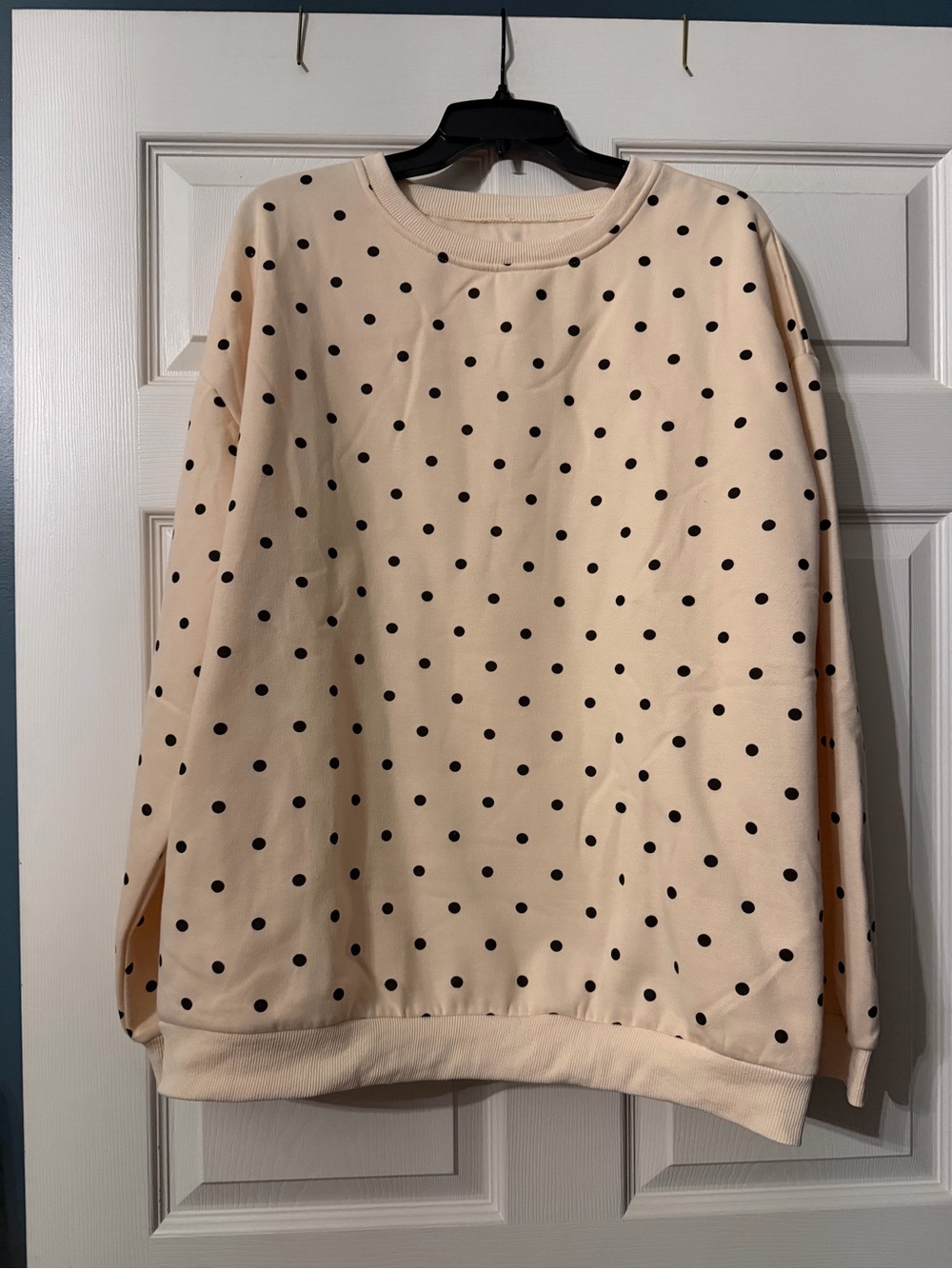 NWOT! Polka Dot Crewneck Sweater - Cream with Black Dots